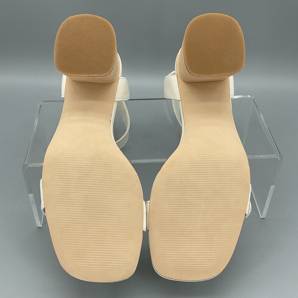 New Steve Madden Women’s Mindi Block Heel City Sandals White Size 9 - Picture 9 of 11